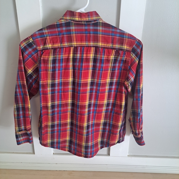 Cherokee Boys Plaid Button-Up Shirt Red Blue Yellow Size 6/7 - Picture 2 of 3